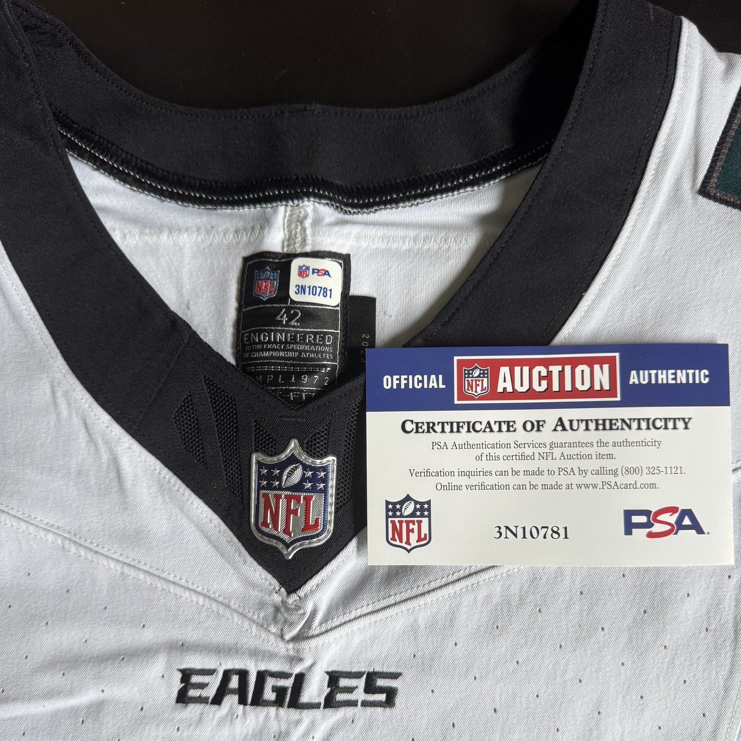 Ben Van Sumeren Game-Worn💪09/06/2024 Philadelphia Eagles🦅NFL Jersey👕 Win vs. Green Bay Packers inc. PSA COA