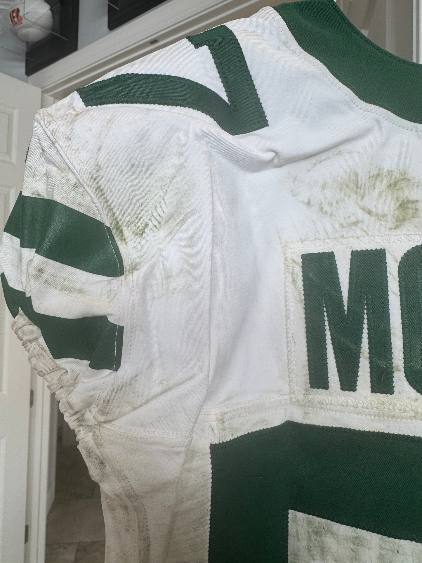 C.J. Mosley GAME USED 💪 10/20/2024 PHOTO MATCHED 📸 New York Jets NFL Nike Jersey👕Inc. PSA COA📄