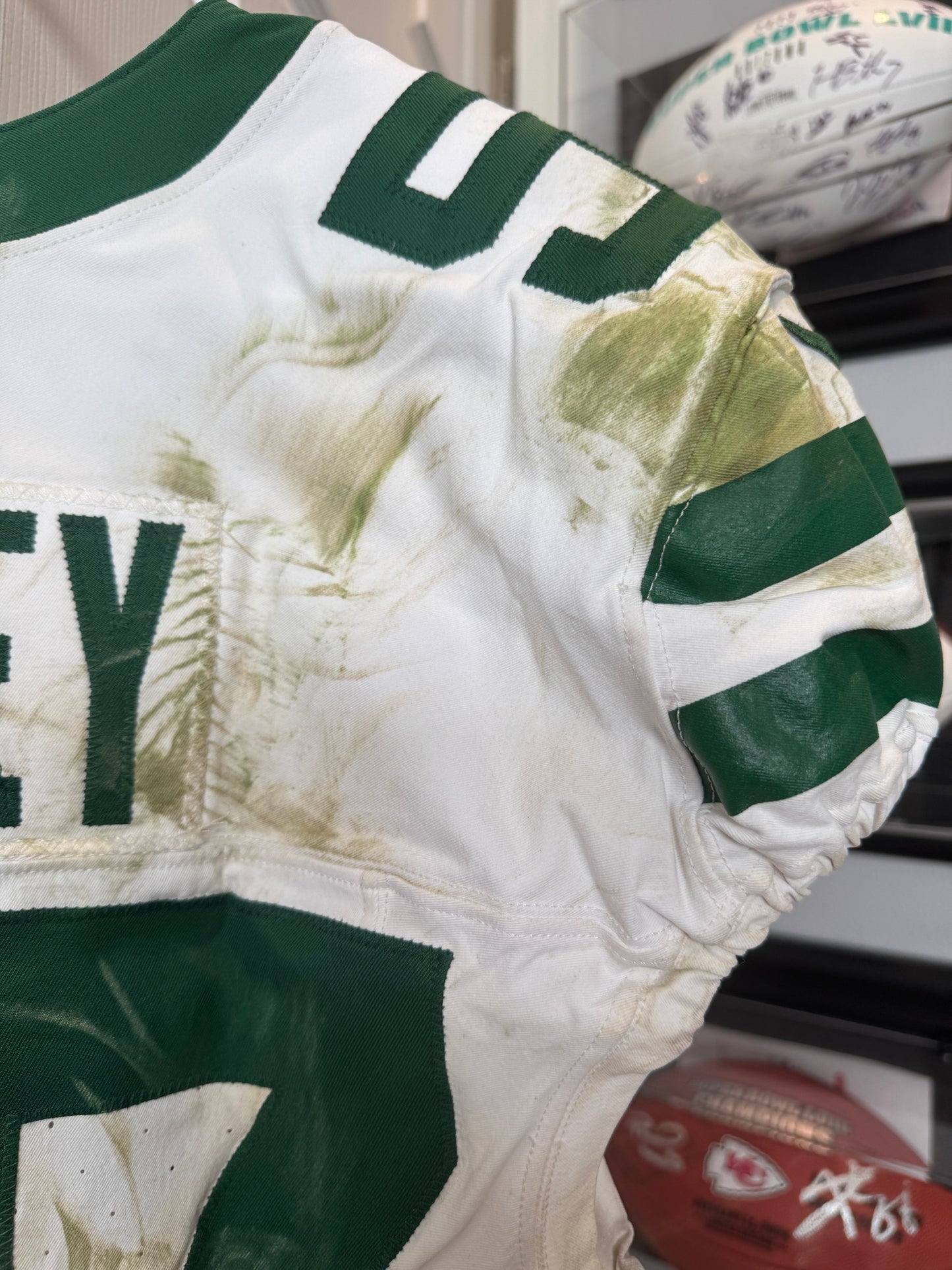 C.J. Mosley GAME USED 💪 10/20/2024 PHOTO MATCHED 📸 New York Jets NFL Nike Jersey👕Inc. PSA COA📄
