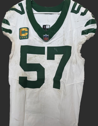 C.J. Mosley GAME USED 💪 10/20/2024 PHOTO MATCHED 📸 New York Jets NFL Nike Jersey👕Inc. PSA COA📄
