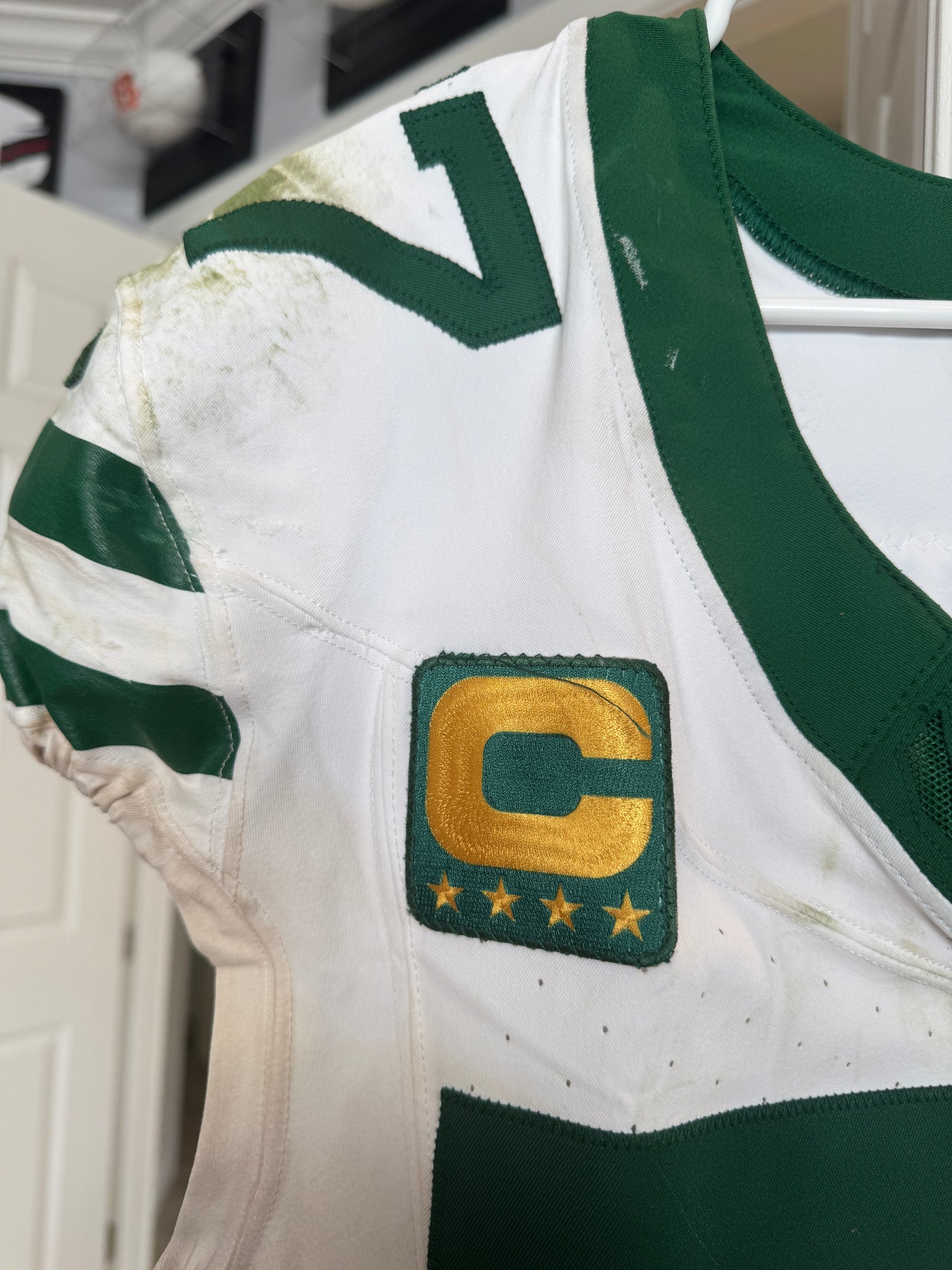 C.J. Mosley GAME USED 💪 10/20/2024 PHOTO MATCHED 📸 New York Jets NFL Nike Jersey👕Inc. PSA COA📄
