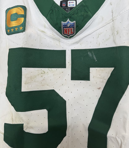 C.J. Mosley GAME USED 💪 10/20/2024 PHOTO MATCHED 📸 New York Jets NFL Nike Jersey👕Inc. PSA COA📄