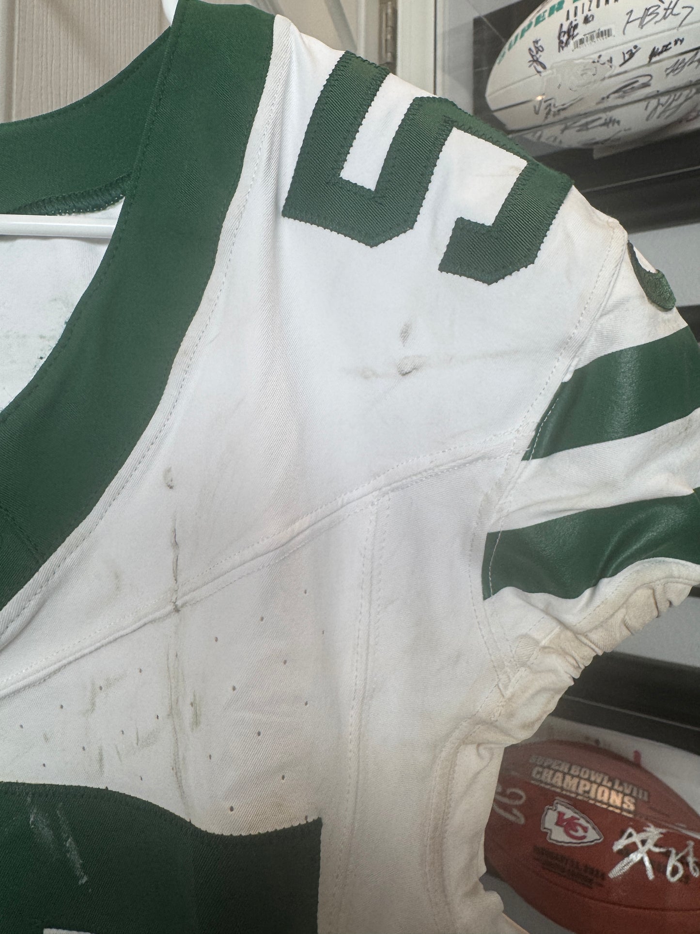 C.J. Mosley GAME USED 💪 10/20/2024 PHOTO MATCHED 📸 New York Jets NFL Nike Jersey👕Inc. PSA COA📄