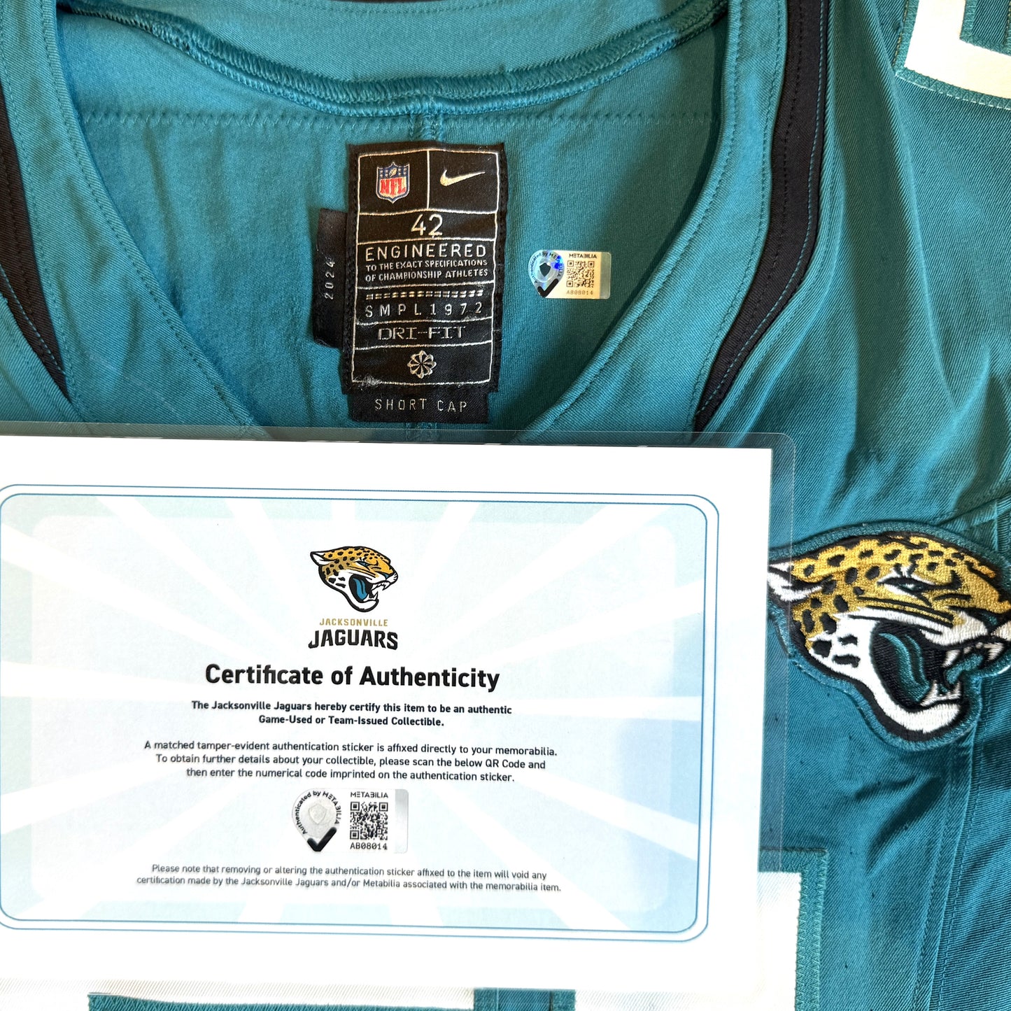 Ventrell Miller GAME WORN 09/07/25 Jacksonville Jaguars 🐆 Nike NFL Jersey 👕 vs. Carolina Panthers First Game of the 2025 Season
