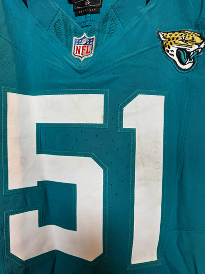 Ventrell Miller GAME WORN 09/07/25 Jacksonville Jaguars 🐆 Nike NFL Jersey 👕 vs. Carolina Panthers First Game of the 2025 Season