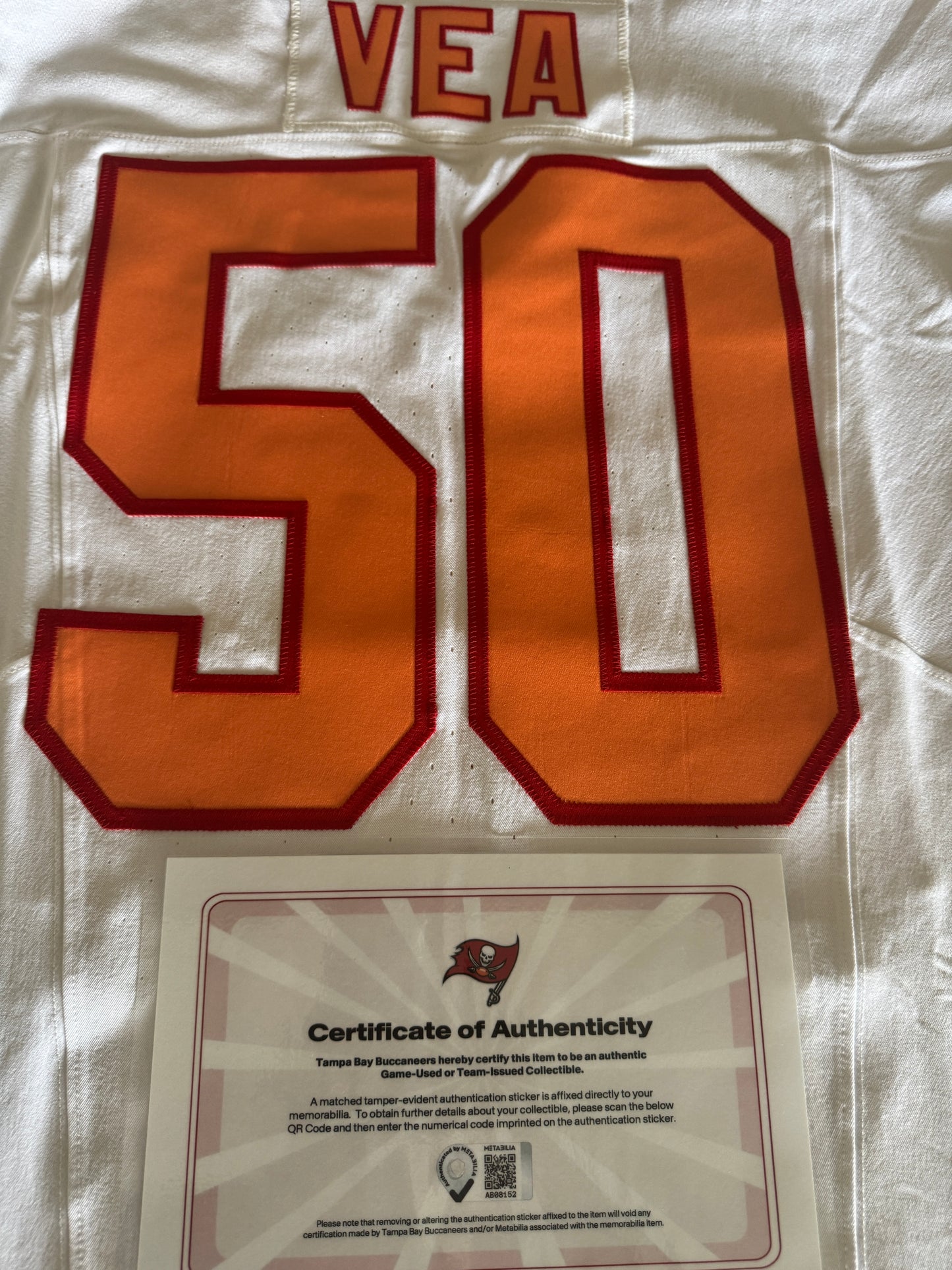 Vita Vea GAME-ISSUED💪Tampa Bay Buccaneers On-Field Nike 1976 Throwback Jersey