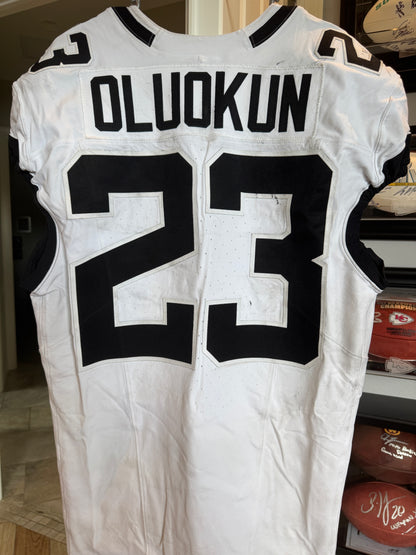 Foye Oluokon GAME-WORN💪09/14/2025 Jaguars🐆NFL On-Field Jersey👕vs.Bengals