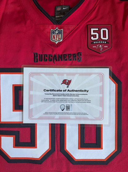 Vita Vea GAME-ISSUED💪Tampa Bay Buccaneers On-Field Nike NFL Jersey🎽Inc.COA📄
