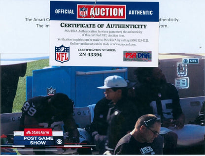 Amari Cooper GAME WORN 💪 11.19.17 Oakland Raiders⚫⚪Nike NFL Jersey 👕 vs. Patriots inc. COA 🛡️