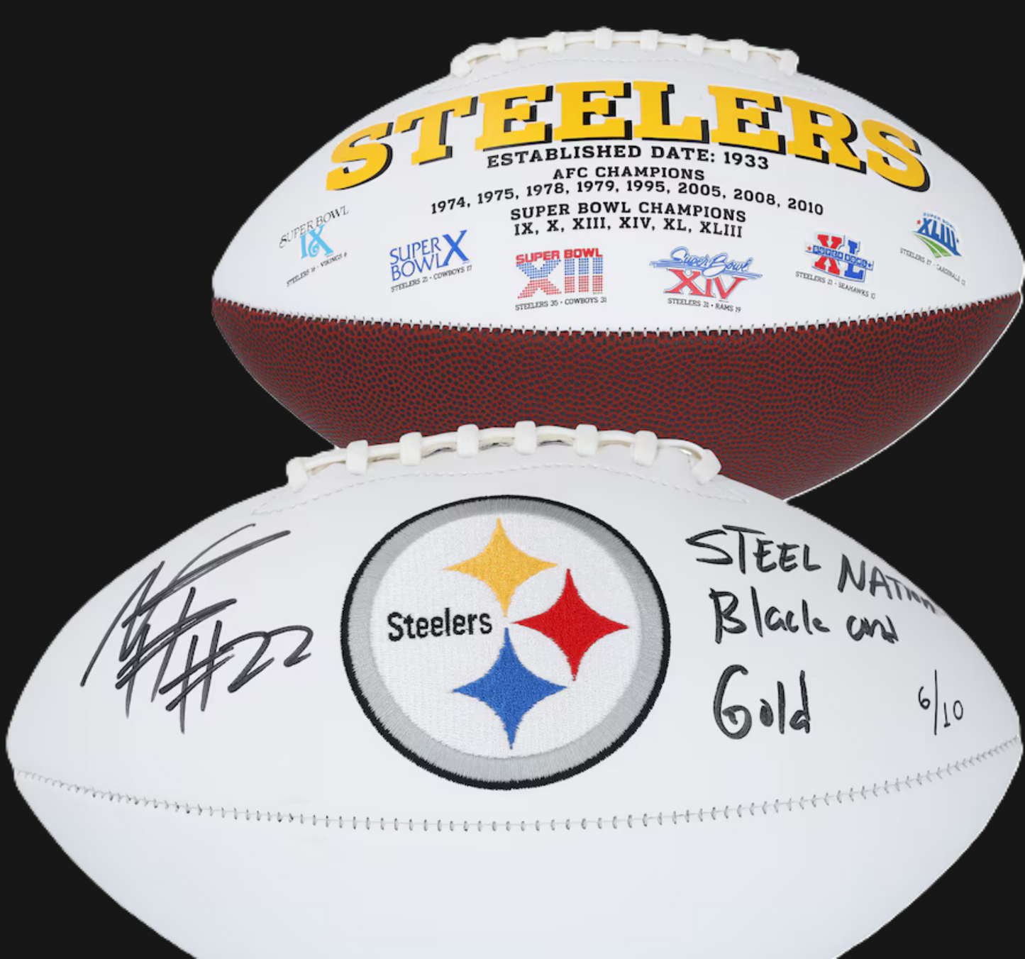 Najee Harris 💪Signed ✍️Pittsburgh Steelers LIMITED EDITION Football with Inscription Inc. Fanatics Hologram 🛡️