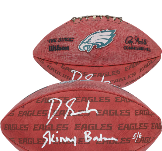Devonta Smith Signed✍️Philadelphia Eagles🦅Limited Edition Wilson Duke Ball🏈Inscription -Skinny Batman