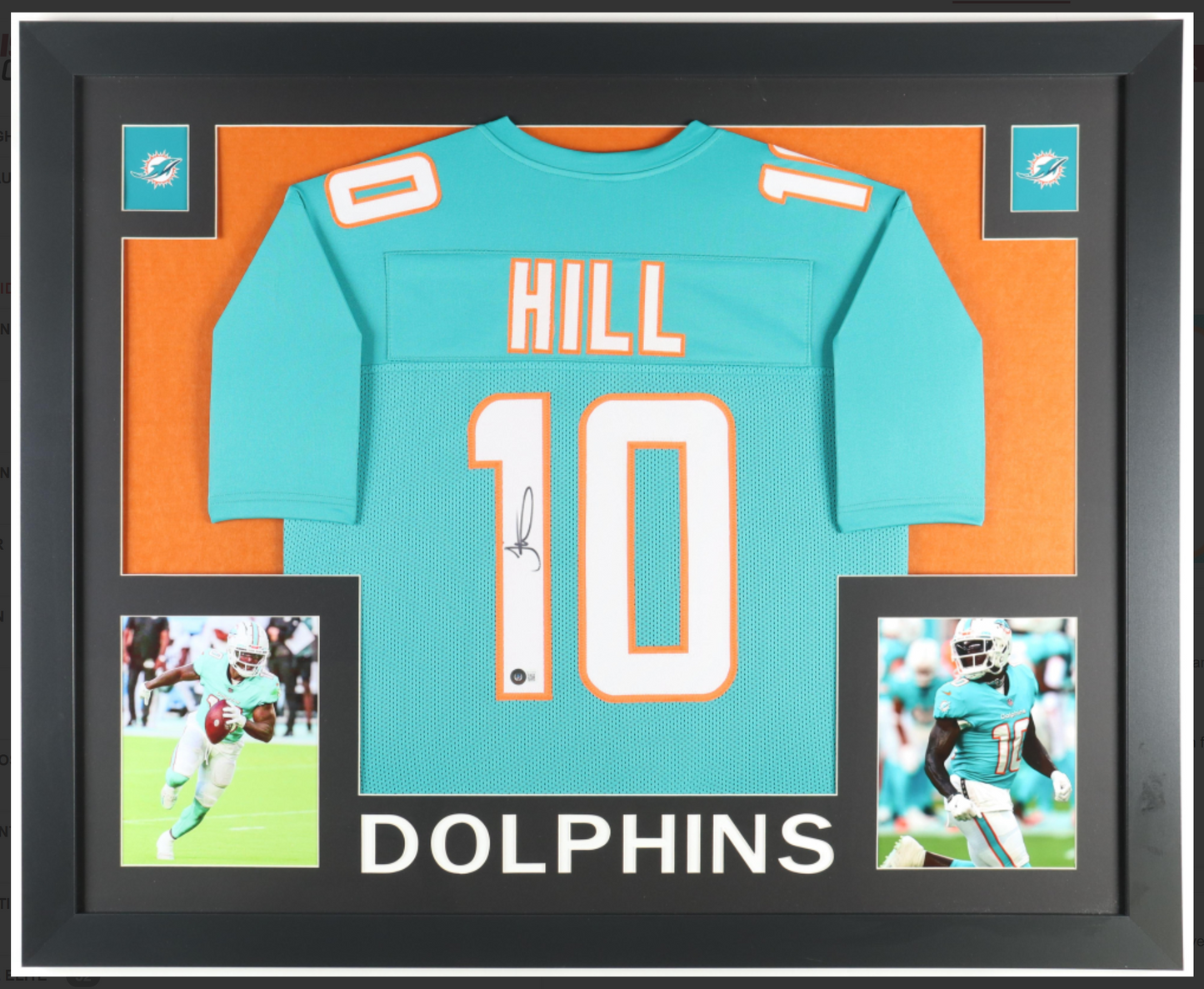 Tyreek Hill Hand Signed ✍️ Miami Dolphins 🐬 Custom FRAMED Jersey 👕
