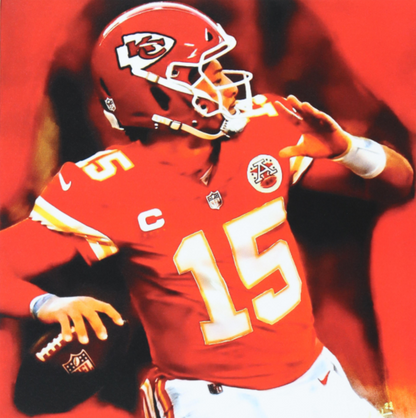 Patrick Mahomes🪶Chiefs Joshua Barton Signed✍️LE 12x18 Lithograph 110/500 (PA)🏆