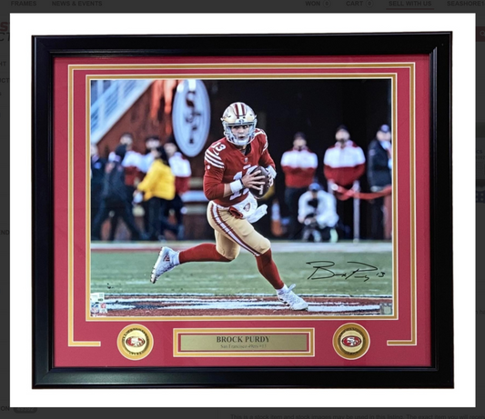 Brock Purdy Signed 🖊San Francisco 49ers Custom Framed NFL Photo Includes Fanatics COA Autographed Rare
