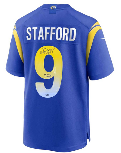 Matthew Stafford Signed✍️ Los Angeles Rams Nike Jersey Inscribed SB LVI Champs