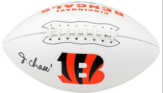 Ja'Marr Chase Hand-Signed✍️Cincinnati Bengals🐅Logo Football NFL Sports Memorabilia