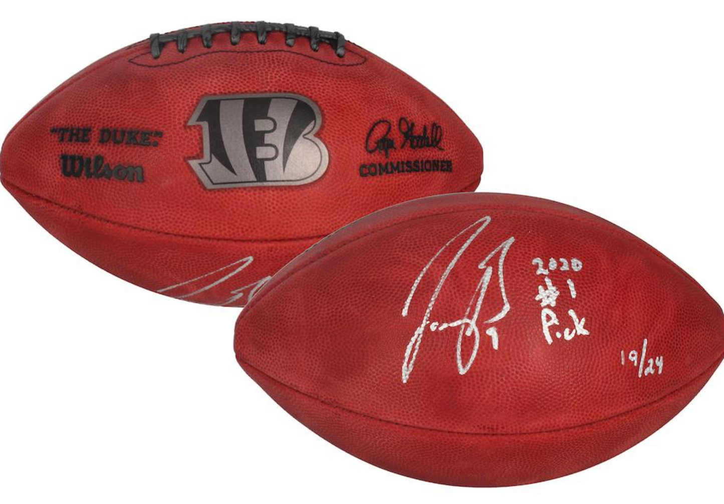 Joe Burrow Cincinnati Bengals Signed LE "The Duke" NFL Official Game Ball Inscribed "2020 #1 Pick" (Fanatics)