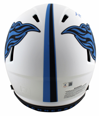 A J Brown Hand-Signed🖊️Tennessee Titans Full-Size Authentic On-Field Lunar Eclipse Alternate Speed Helmet Inscribed "Titan Up"💥