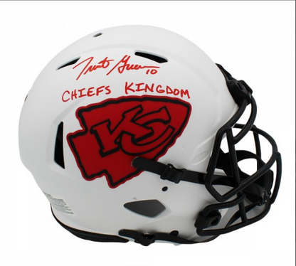 Trent Green Signed Kansas City Chiefs Full-Size Authentic On-Field Lunar Eclipse Alternate Speed Helmet Inscribed "Chiefs Kingdom"