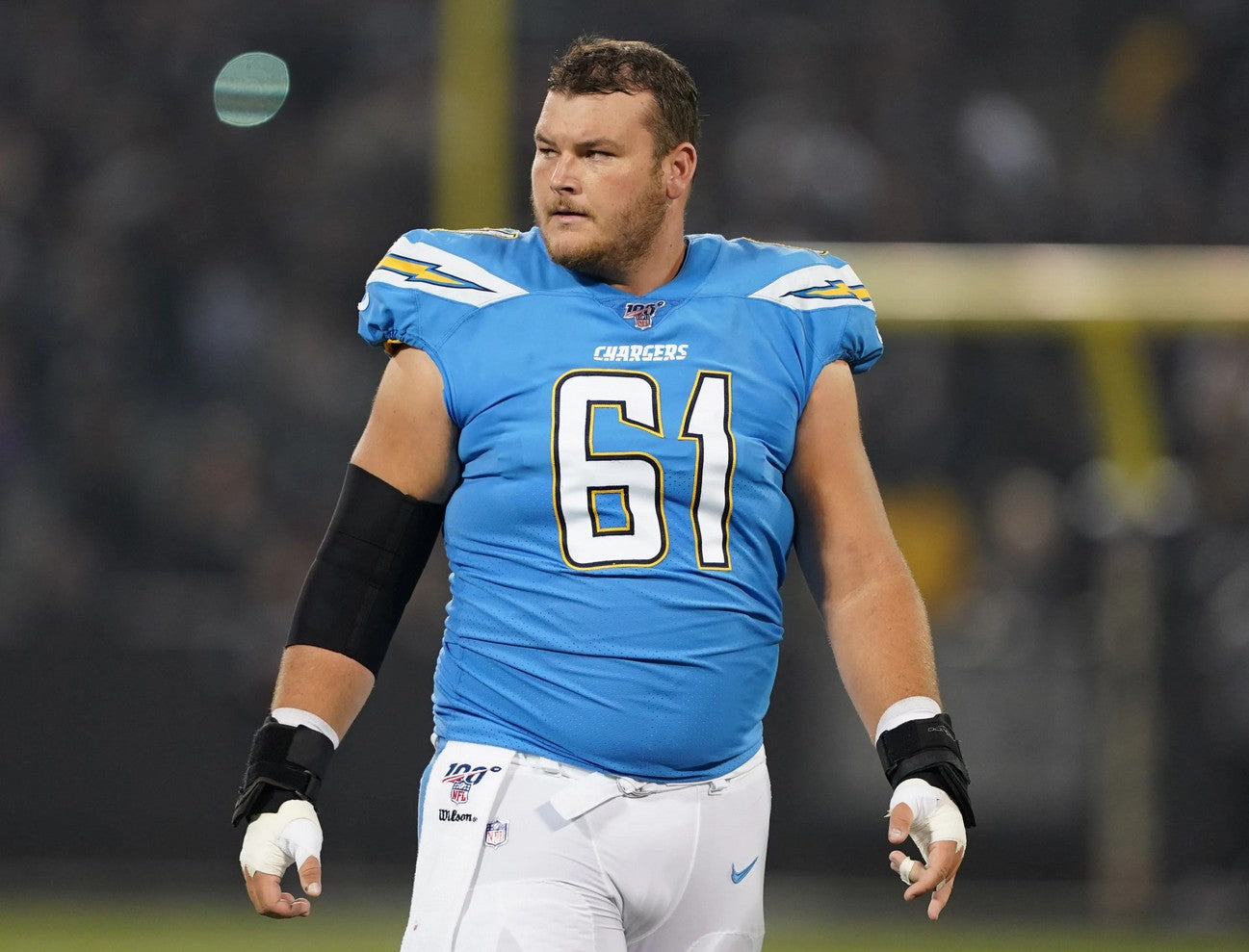 Scott Quessenberry GAME-USED💪10/21/2018 Los Angeles Chargers⚡NFL Nike Jersey vs. Tennessee Titans in London