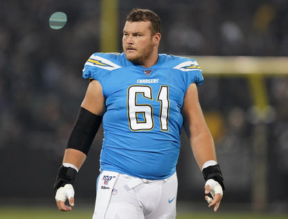 Scott Quessenberry GAME-USED💪10/21/2018 Los Angeles Chargers⚡NFL Nike Jersey vs. Tennessee Titans in London