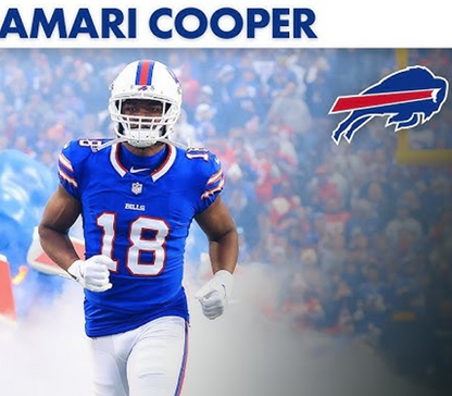 Amari Cooper Hand-Signed✍️Buffalo Bills🐃Full-Size Authentic On-Field Salute To Service Alternate Speed Helmet