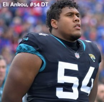 Eli Ankou GAME USED 🦾 10/28/18 Jacksonville Jaguars Nike NFL Jersey vs. Philadelphia Eagles London Games🌍
