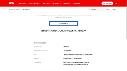 Cordarelle Patterson Hand-Signed🖊️Atlanta Falcons🦅NIKE Replica NFL Jersey👕