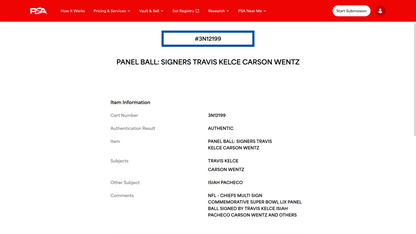 Travis Kelce💥Kansas City Chiefs MULTI Signed Super Bowl 59 Ball Signed By Travis Kelce, Isaiah Pacheco, Carson Wentz & Others