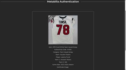 Laremy Tunsil Team/Game Issued Houston Texans 🐂 Nike NFL Jersey👕Also includes COA📄🛡️