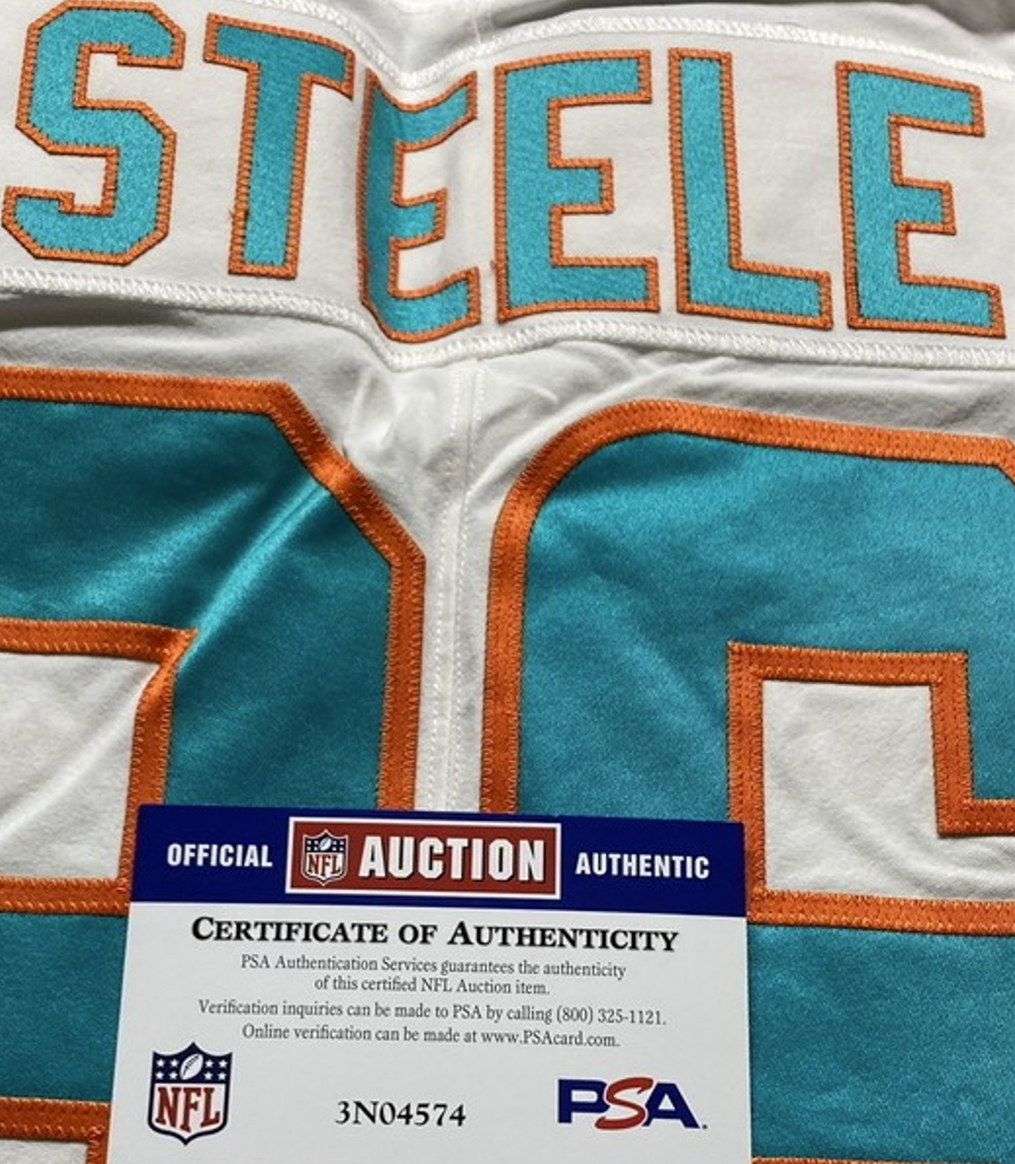 Chris Steele GAME ISSUED 💪 Miami Dolphins 🐬 On-Field Nike NFL Jersey 🎽 Inc. PSA Authenticity 🛡️