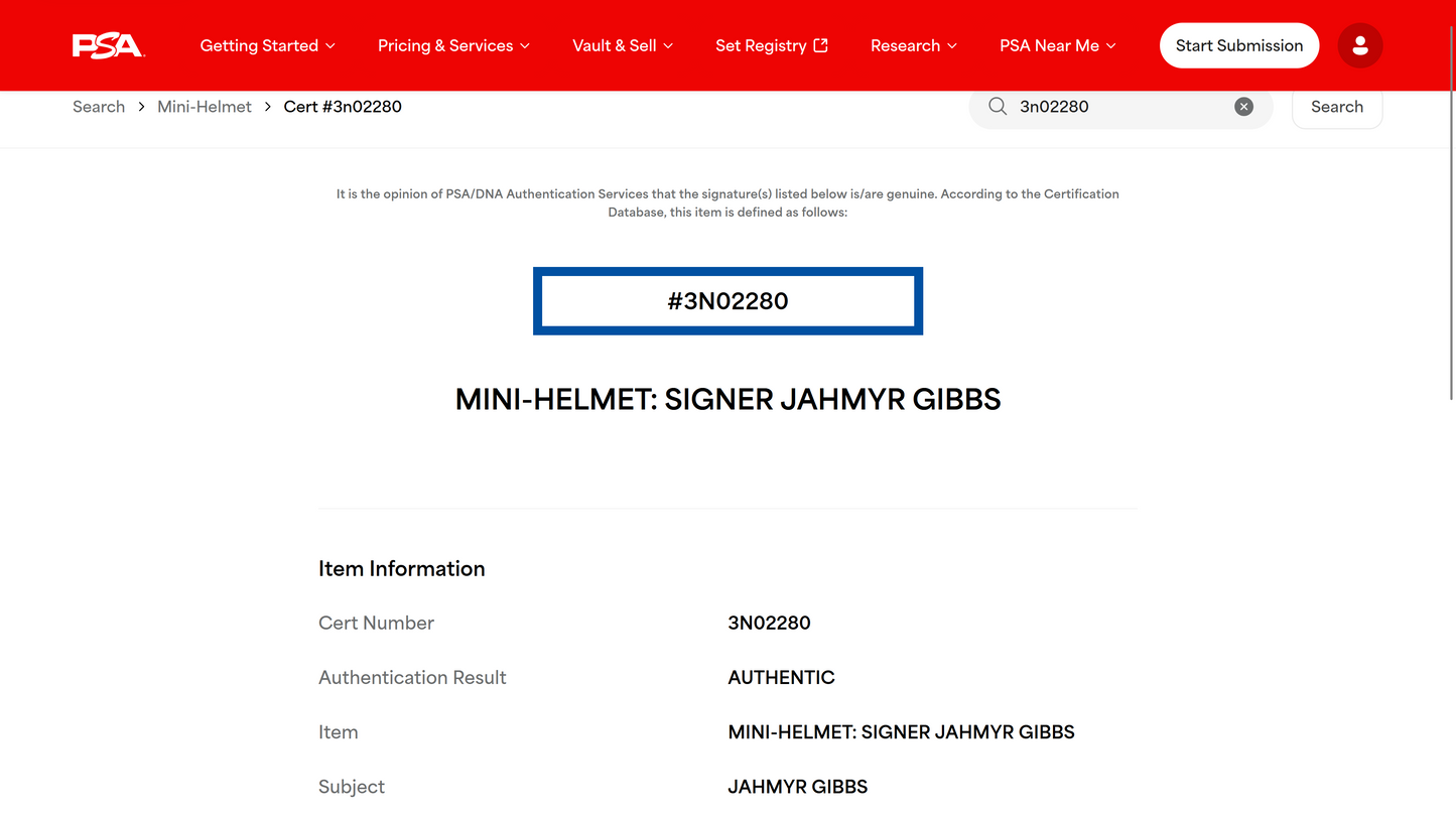 Jahmyr Gibbs Hand-Signed✍️Detroit Lions🦁Alternate Mini Helmet - PSA COA🛡️