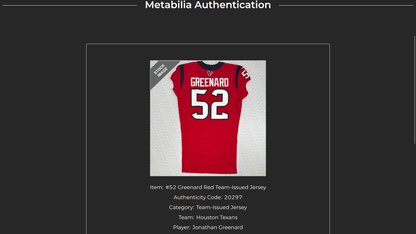 Jonathan Greenard TEAM-ISSUED 💪 Houston Texans Nike NFL Jersey 👕 Also includes COA 🛡️