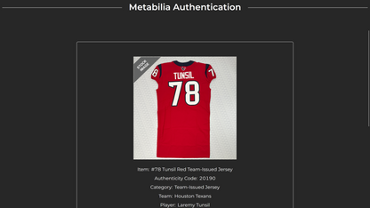 Laremy Tunsil Team Issued 💪 Houston Texans 🐂 Nike NFL Jersey 👕 Also included is COA 🛡️