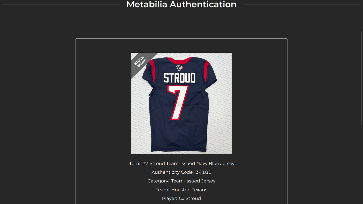 C. J. Stroud TEAM-ISSUED 💪 Houston Texans 🐂 Nike NFL Jersey 👕 Also Includes COA 🔥
