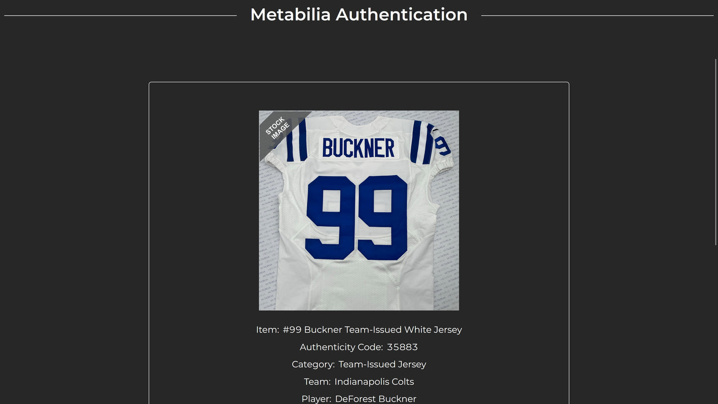 DeForest Buckner TEAM ISSUED 💪 Indianapolis Colts 🐎 Nike NFL Jersey 👕 Inc. COA 🛡️ & Captain's Patch