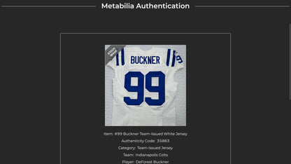 DeForest Buckner TEAM ISSUED 💪 Indianapolis Colts 🐎 Nike NFL Jersey 👕 Inc. COA 🛡️ & Captain's Patch