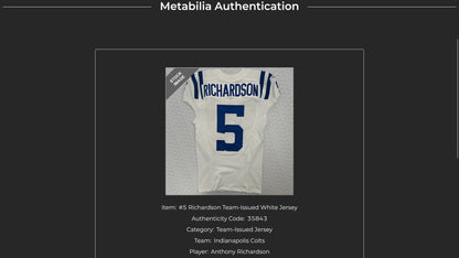 Anthony Richardson GAME ISSUED 💪 Indianapolis Colts Nike NFL Jersey 👕 Includes COA 📄🛡️