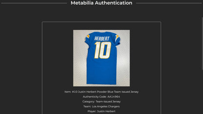 Justin Herbert GAME-ISSUED💪Los Angeles Chargers⚡NFL Nike Jersey includes COA