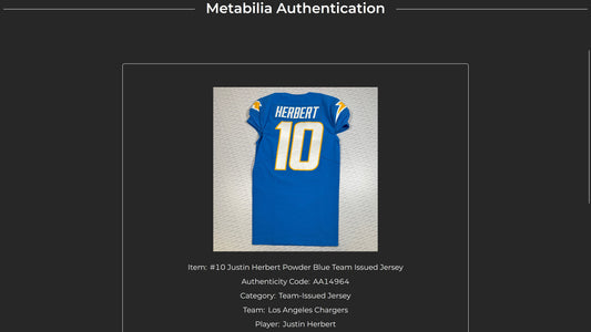 Justin Herbert GAME-ISSUED💪Los Angeles Chargers⚡NFL Nike Jersey includes COA