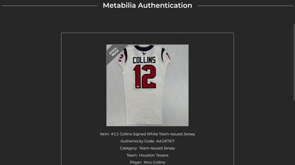 Nico Collins GAME ISSUED 💪 and Signed ✍️ Houston Texans 🐂 Nike NFL Jersey inc. COA🛡️