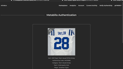 Jonathan Taylor TEAM/GAME ISSUED 💪 Indianapolis Colts Nike NFL Jersey 👕 Also Includes COA 🛡️