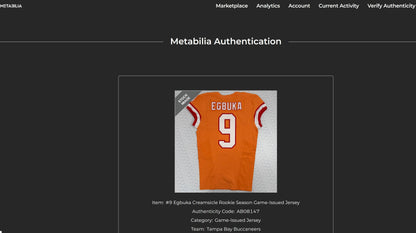 Emeka Egbuka GAME-ISSUED Tampa Bay Buccaneers On-Field NFL Creamsicle Jersey👕