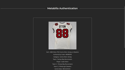 Cade Otton GAME-WORN💪Tampa Bay Buccaneers On-Field NFL Jersey🎽vs. Steelers🔥