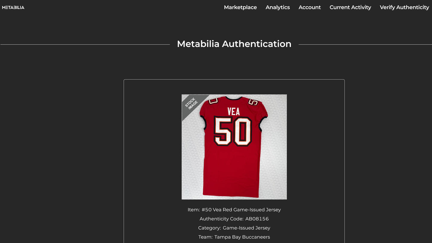 Vita Vea GAME-ISSUED💪Tampa Bay Buccaneers On-Field Nike NFL Jersey🎽Inc.COA📄