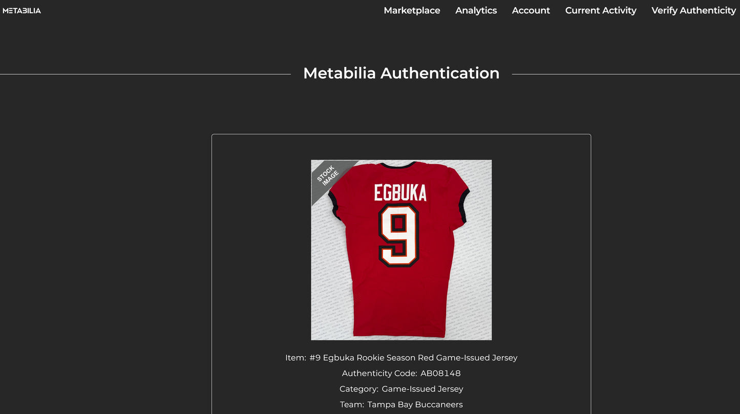 Emeka Egbuka GAME-ISSUED Tampa Bay Buccaneers On-Field Nike NFL Jersey🎽(Red)