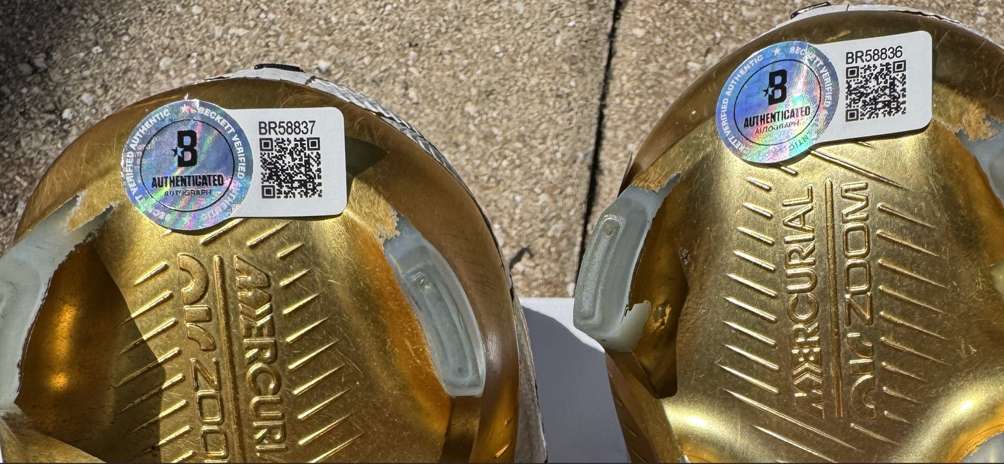 Justin Tucker Signed✍️GAME WORN💪NFL Cleats👟24-25 Season Ravens💜Inscribed🛡️Worn Week 8 vs. Cleveland Browns