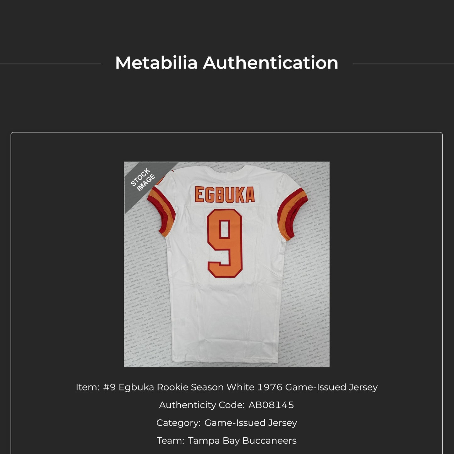 Emeka Egbuka TEAM ISSUED 🔥 Tampa Bay Buccaneers Nike NFL Iconic 1976 Jersey 👕 Also includes Certificate of Authenticity