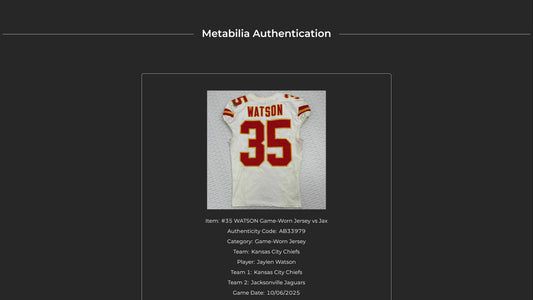 Jaylen Watson GAME WORN 💪 10/06/25 Kansas City Chiefs NFL Jersey 🎽 vs. Jaguars inc. COA 🛡️