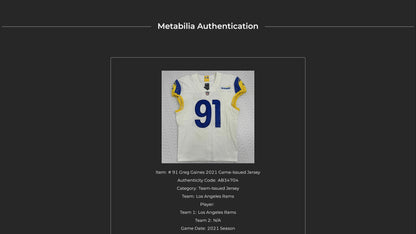 Greg Gaines TEAM ISSUED 💪 Los Angeles Rams Nike NFL On-Field Jersey 👕 Inc. COA 📄